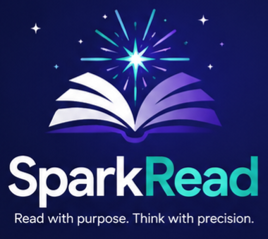 SparkRead logo — open book with spark icon